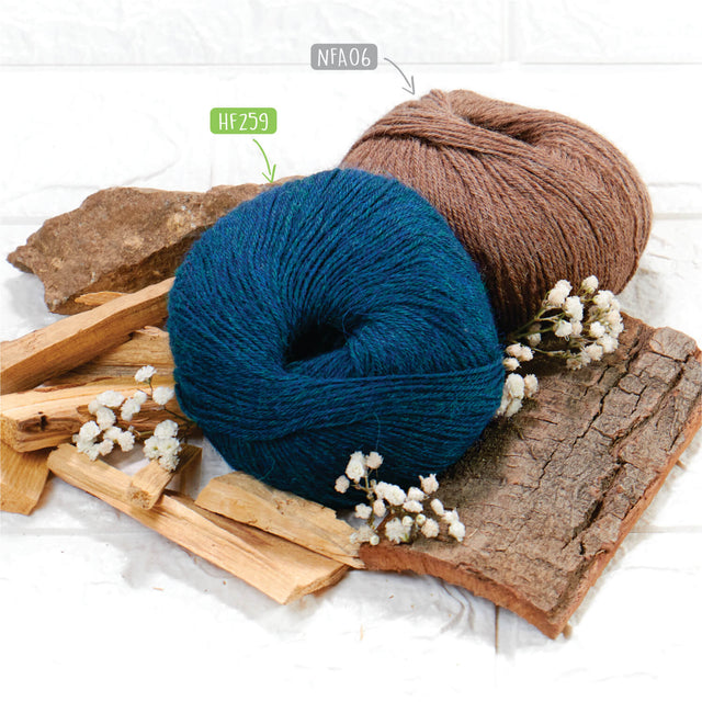 Alpawool® Baby 200 Fingering HF259 - 6x50g laine d'alpaga Deep Ocean Melange