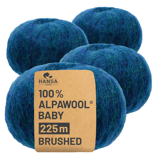 Alpawool® Baby Brushed HF259 - 4x50g Alpaca Wool Deep Ocean Melange