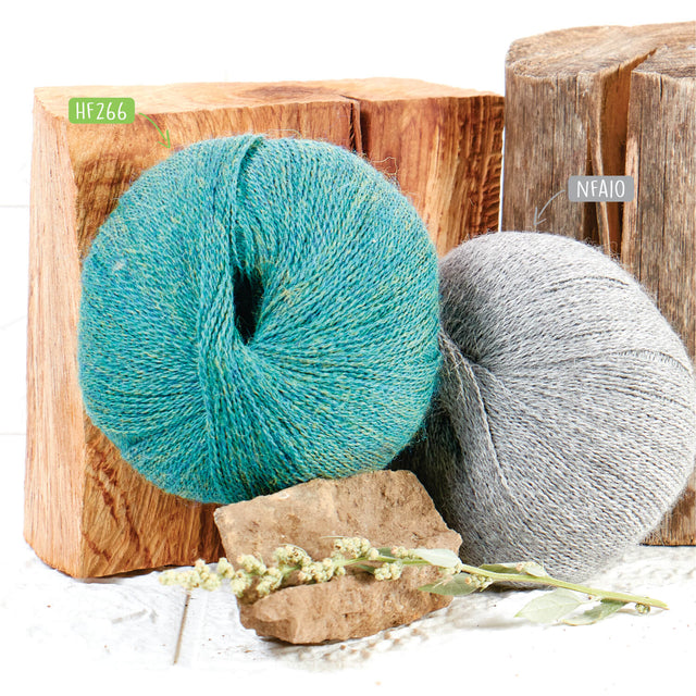 Alpawool® Baby 400 Lace HF266 - 4x50g Alpakawolle Blau-Gruen Melange