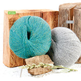 Alpawool® Baby 400 Lace HF266 - 4x50g laine d'alpaga mélange bleu-vert