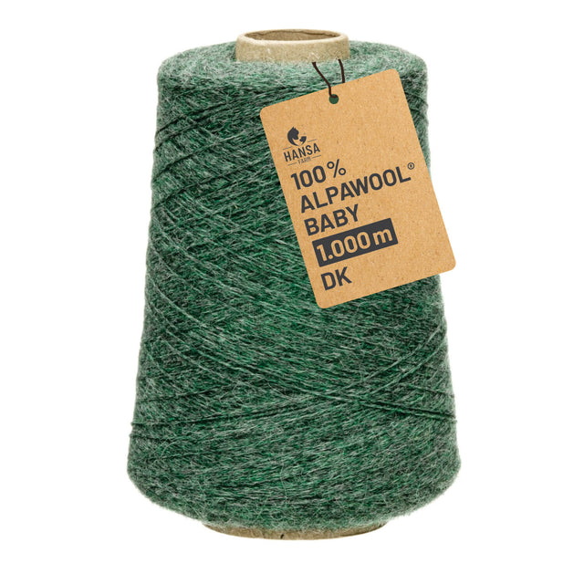 Alpawool® Baby 100 DK HF275 - 500g Alpaca Wool Cone Emerald Melange