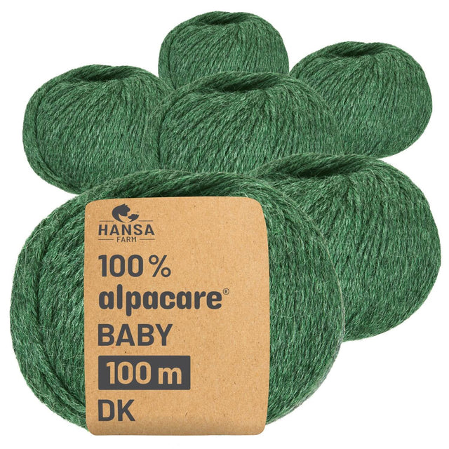 alpacare® Baby 100 DK washable HF275 - 6x50g alpaca wool emerald melange