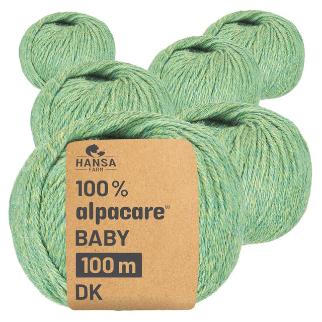 alpacare® Baby 100 DK washable HF283 - 6x50g alpaca wool lime blossom melange