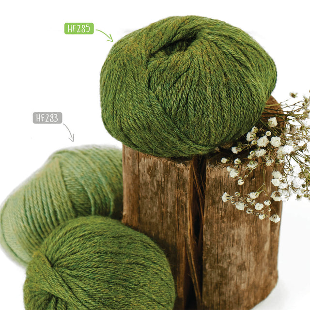 alpacare® Baby 100 DK washable HF285 - 6x50g alpaca wool medium green melange