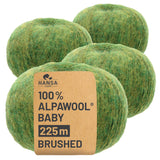 Alpawool® Baby Brushed HF285 - 4x50g Alpakawolle Mittelgrün Melange