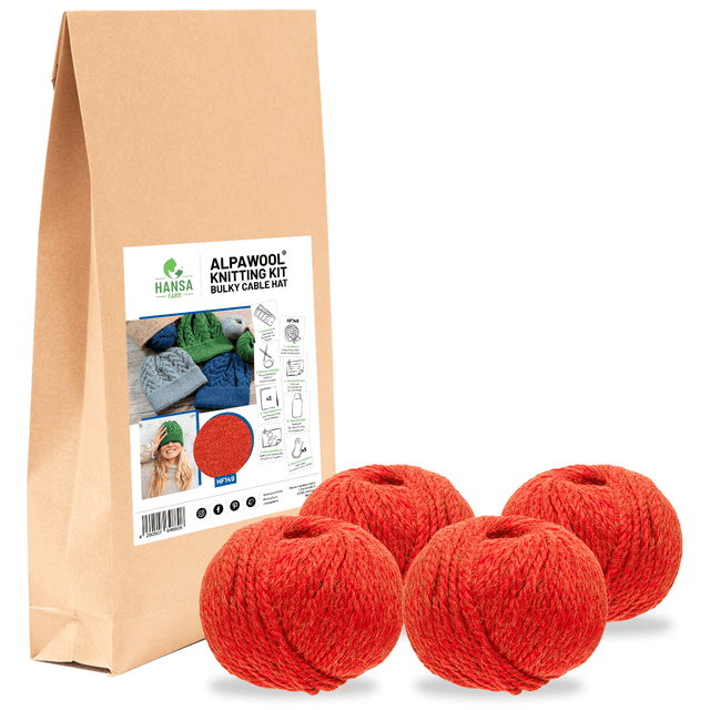 ALPAWOOL® Baby 50 Strick-Set Mütze Orange Melange HF149