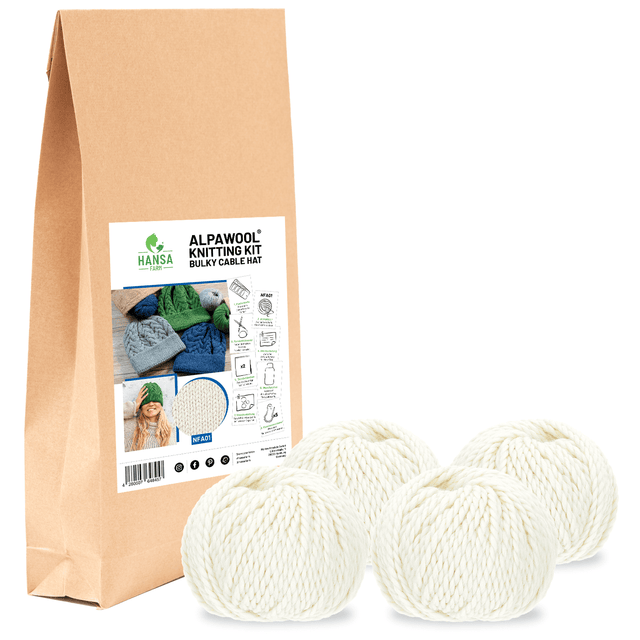 ALPAWOOL® Baby 50 Strick-Set Mütze Natur NFA01