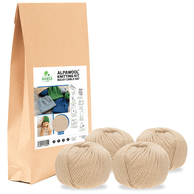 ALPAWOOL® Baby 50 Strick-Set Mütze Beige NFA02