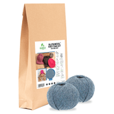 ALPAWOOL® Baby 100 Strick-Set Mütze Grau-Grün Melange HF243