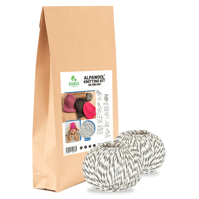 ALPAWOOL® Baby 100 Strick-Set Mütze Schneeleopard NFX10