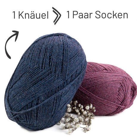 alpacare® Baby Socks waschbar HF236 - 2x112g Alpakawolle Dunkelblau Melange