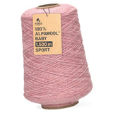 Alpawool® Baby 150 Sport HF161 - 500g Alpaca Wool Cone Pearl Pink Melange