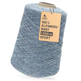 Alpawool® Baby 150 Sport HF243 - 500g Alpakawolle Kone Grau-Grün Melange