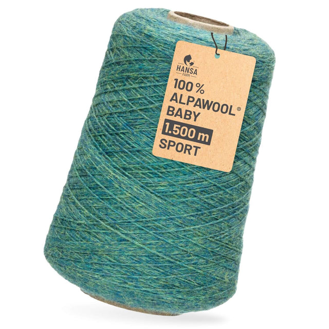 Alpawool® Baby 150 Sport HF266 - 500g Alpakawolle Kone Blau-Grün Melange