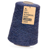 Alpawool® Baby 400 Lace HF236 - 500g Alpakawolle Kone Dunkelblau Melange
