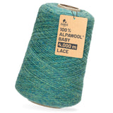 Alpawool® Baby 400 Lace HF266 - 500g Alpakawolle Kone Blau-Grün Melange