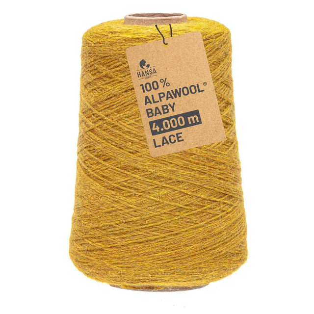 Alpawool® Baby 400 Lace HF114 - 500g Alpakawolle Kone Senfgelb Melange