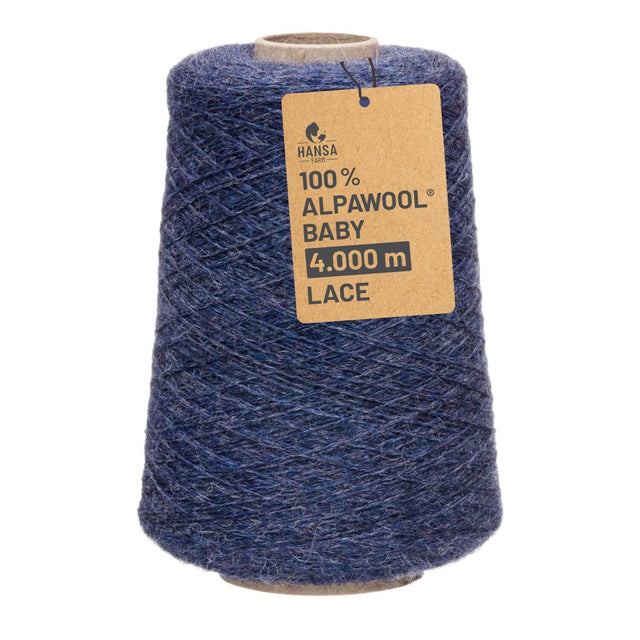 Alpawool® Baby 400 Lace HF236 - 500g Alpakawolle Kone Dunkelblau Melange