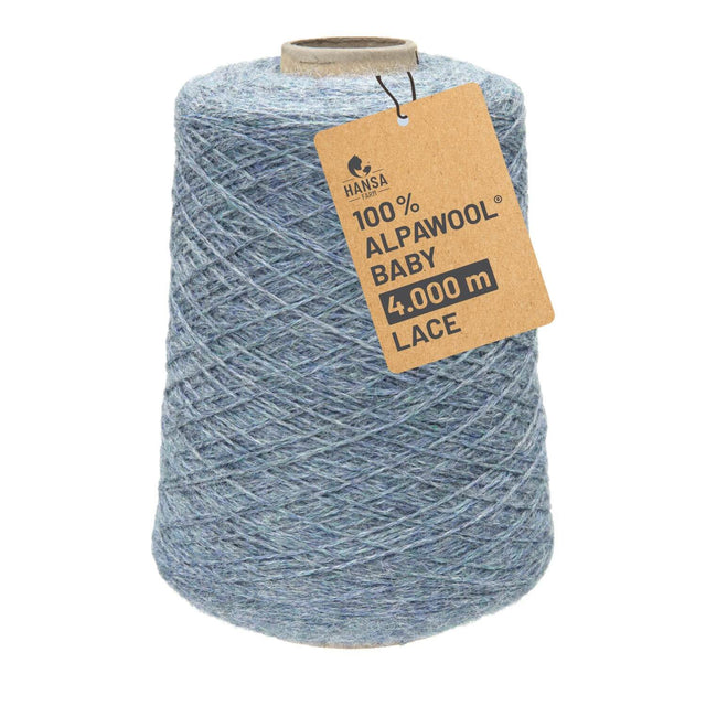 Alpawool® Baby 400 Lace HF243 - 500g Alpakawolle Kone Grau-Grün Melange