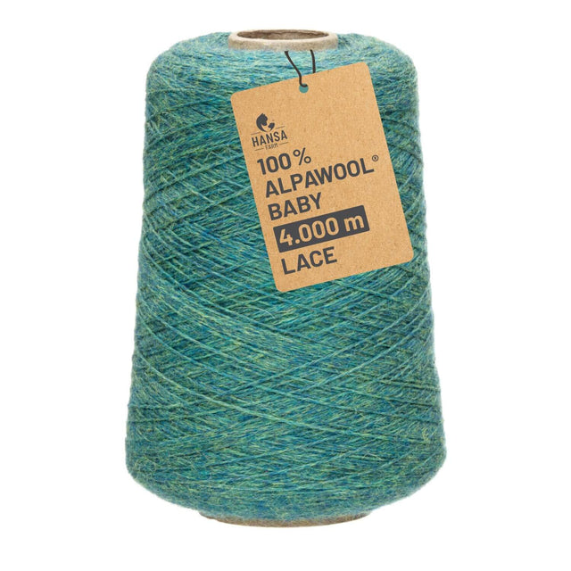 Alpawool® Baby 400 Lace HF266 - 500g Alpakawolle Kone Blau-Grün Melange