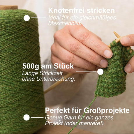 Alpawool® Baby 50 Bulky HF285 - 500g Alpaca Wool Cone Medium Green Melange