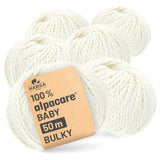 alpacare® Baby 50 Bulky waschbar NFA01 - 6x50g Alpakawolle Natur