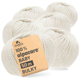 alpacare® Baby 50 Bulky waschbar CF320 - 6x50g Alpakawolle Wildsnow