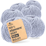 alpacare® Baby 50 Bulky waschbar HF241 - 6x50g Alpakawolle Gletscher Melange