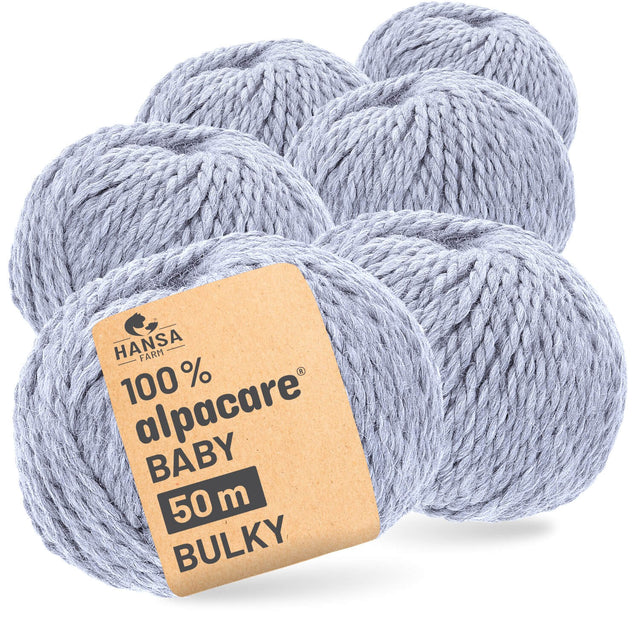 alpacare® Baby 50 Bulky waschbar HF241 - 6x50g Alpakawolle Gletscher Melange