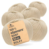 alpacare® Baby 50 Bulky waschbar NFA02 - 6x50g Alpakawolle Beige