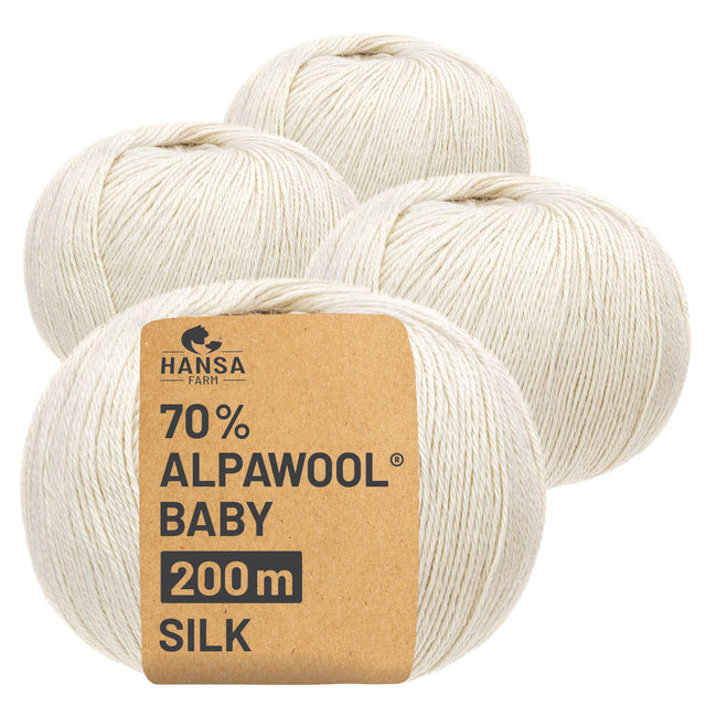 Alpawool® Baby Silk NFA01 - 4x50g Alpakawolle Natur