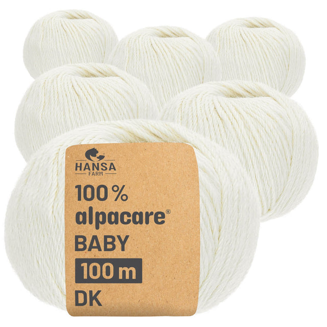 alpacare® Baby 100 DK washable NFA01 - 6x50g Alpaca Wool Natural