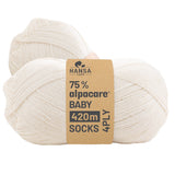 alpacare® Baby Socks waschbar NFA01 - 2x112g Alpakawolle Natur