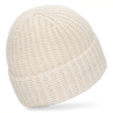 Bonnet ALPAWOOL® Baby Big &amp; Light pour femme et homme en laine naturelle blanche (NFA01)