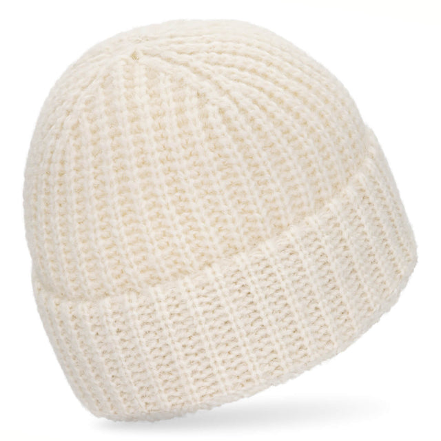 Bonnet ALPAWOOL® Baby Big &amp; Light pour femme et homme en laine naturelle blanche (NFA01)