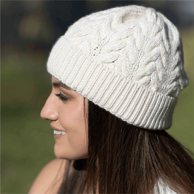 ALPAWOOL® Baby 50 Women's and Men's Hat Natural Wool White (NFA01)