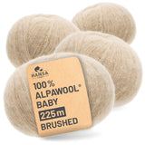 Alpawool® Baby Brushed NFA02 - 4x50g Alpakawolle Beige