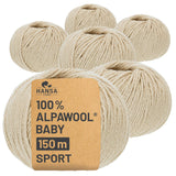 Alpawool® Baby 150 Sport NFA02 - 6x50g Alpakawolle Beige