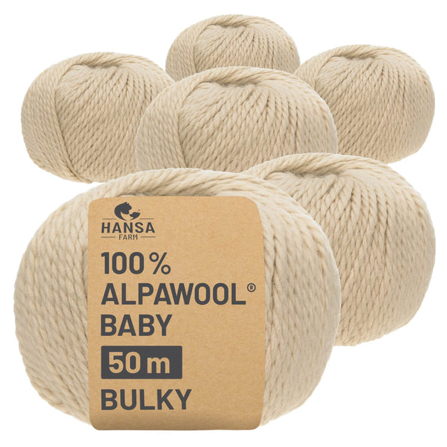 Alpawool® Baby 50 Bulky NFA02 - 6x50g Alpakawolle Beige