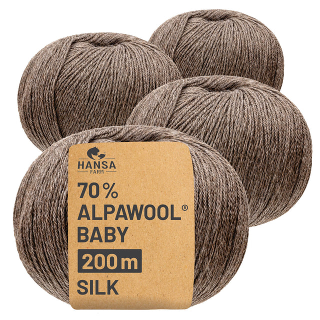 Alpawool® Baby Silk NFA06 - 4x50g Alpakawolle Braun