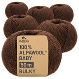 Alpawool® Baby 50 Bulky NFA08 - 6x50g Alpakawolle Schoko