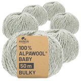 Alpawool® Baby 50 Bulky NFA09 - 6x50g Alpakawolle Silbergrau