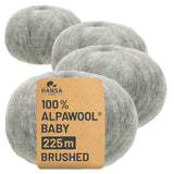 Alpawool® Baby Brushed NFA09 - 4x50g Alpaca Wool Silver Grey