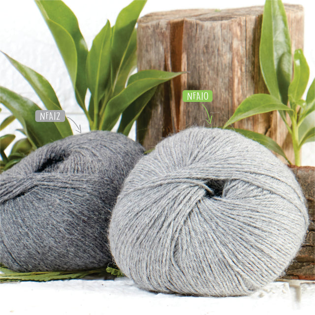 Alpawool® Baby 200 Fingering NFA10 - 6x50g laine d'alpaga gris clair