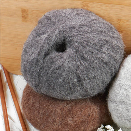 Alpawool® Baby Brushed NFA12 - 4x50g Alpaca Wool Dark Grey