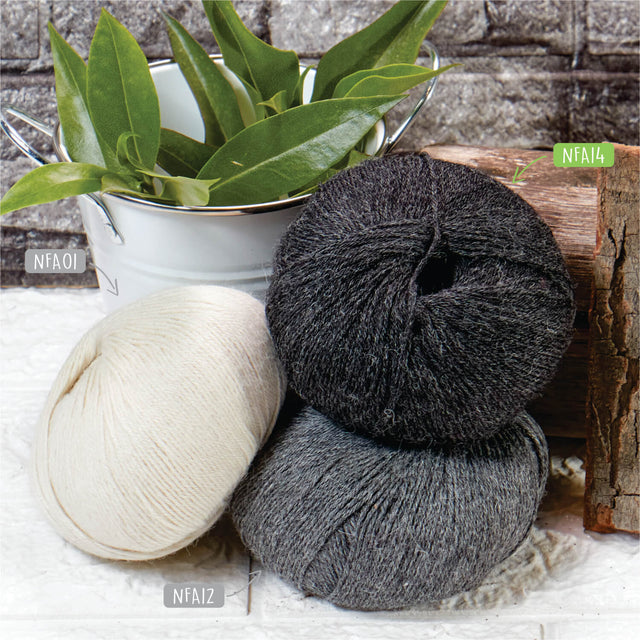 Alpawool® Baby 200 Fingering NFA14 - 6x50g Alpaca Wool Anthracite