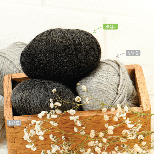 Alpawool® Baby 100 DK NFA14 - 6x50g Alpaca Wool Anthracite