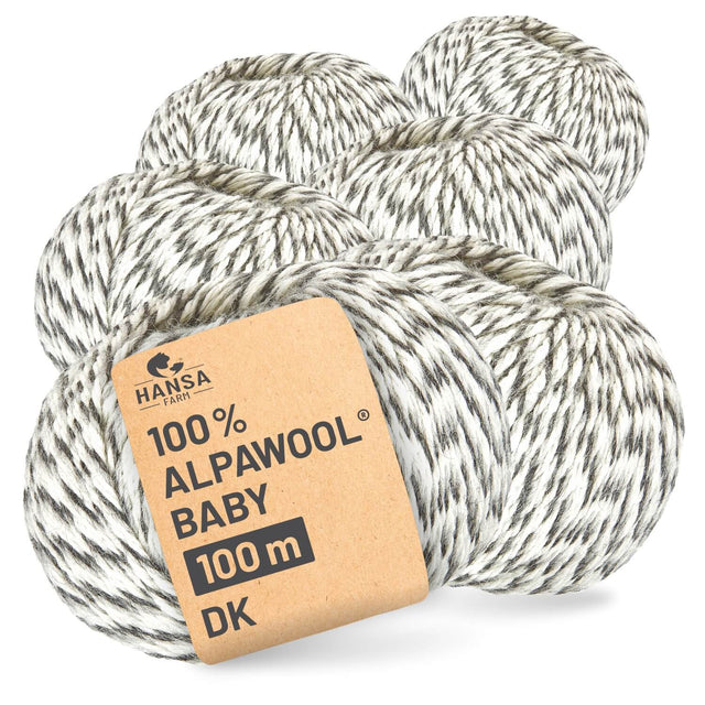 Alpawool® Baby 100 DK NFX010 - 6x50g Alpakawolle Schneeleopard