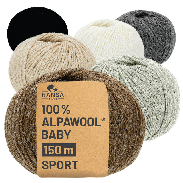 Alpawool® Baby 150 Sport Mix - Ensemble de mélange naturel de laine d'alpaga 6x50g