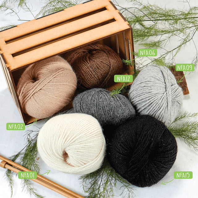 Alpawool® Baby 150 Sport Mix - Ensemble de mélange naturel de laine d'alpaga 6x50g